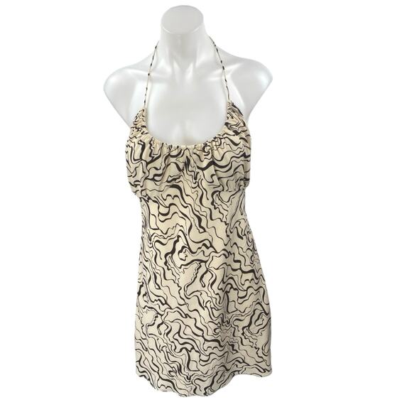 Abercrombie & Fitch Cream Printed Sleeveless Cami Camisole A-Line Tank Dress S - Picture 1 of 4